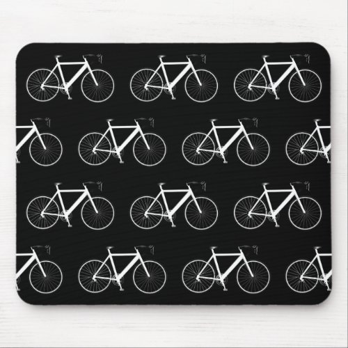 White Bike On Black Mouse Pad