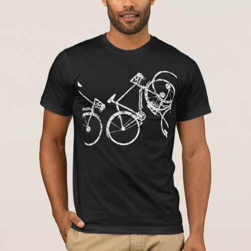 white_bikes  biking inspired black T_Shirt