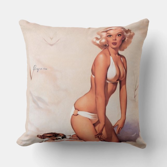 White bikini throw pillow (Front)