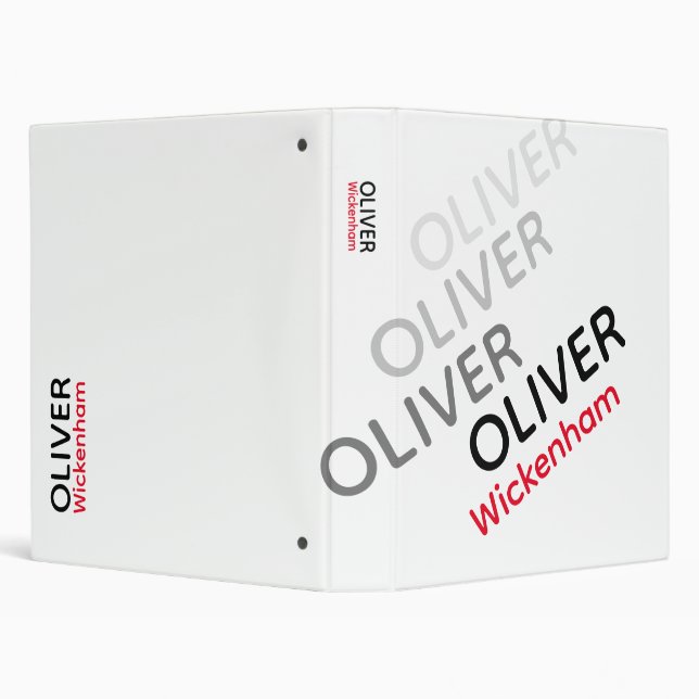 White Binder with Diagonal red/black Name Modern (Background)