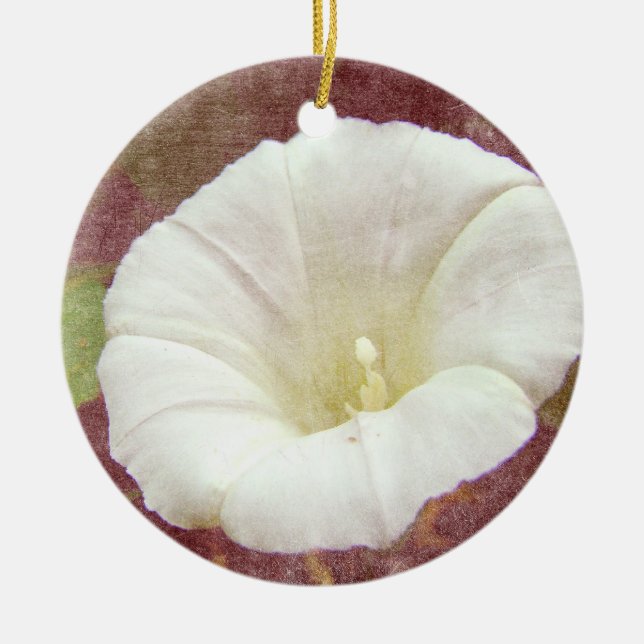 White Bindweed - The Wild Perennial Morning Glory Ceramic Ornament (Front)