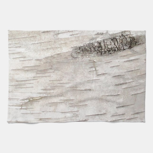 White Birch Bark Kitchen Towel (Horizontal)