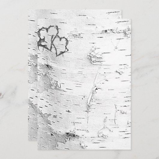 White Birch Bark Rustic Hearts Blank Paper (Front/Back)