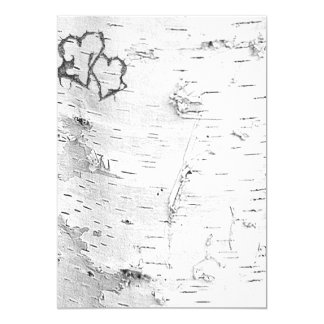 White Birch Bark Rustic Hearts Blank Paper Invitation