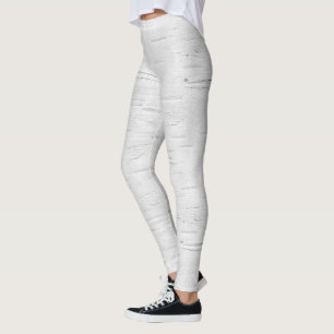 White Birch Bark Texture Leggings