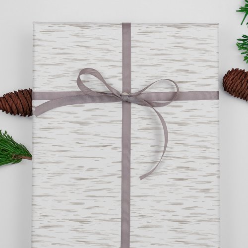 White Birch Bark Woodgrain Tree Texture Christmas Wrapping Paper