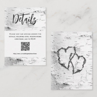 White Birch Details QR code Wedding Enclosure Card