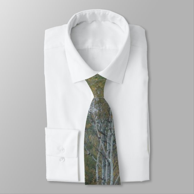 White Birch Necktie (Tied)