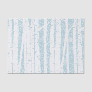 White Birch on Blue Tissue Paper