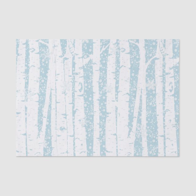 White Birch on Blue Tissue Paper (Front)
