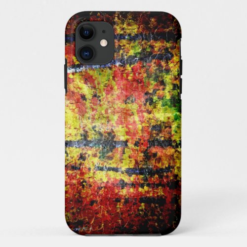 White Birch Tree Abstract Painting In Autumn iPhone 11 Case