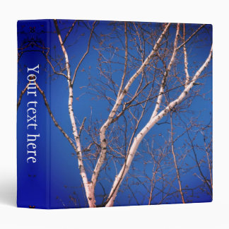 White Birch Tree Against Blue Sky Personalized 3 Ring Binder