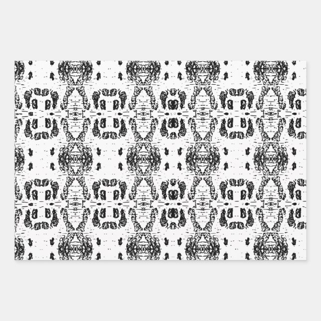 White Birch Tree Bark Patterned Wrapping Paper Sheets (Front)