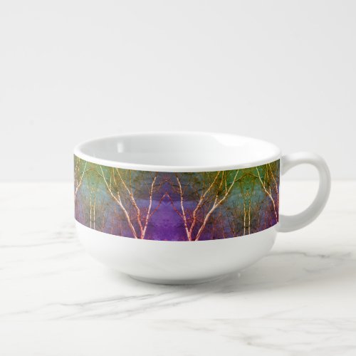 White Birch Tree Blue Sky Abstract  Soup Mug