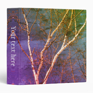 White Birch Tree Blue Sky Art Personalized 3 Ring Binder