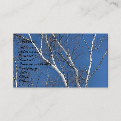 Customizable White Birch Tree Blue Sky Nature Business Card