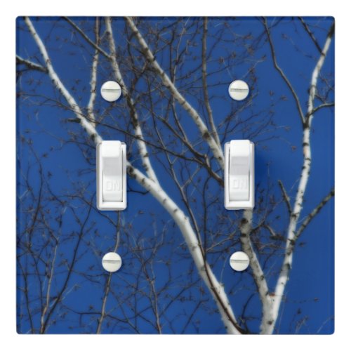 White Birch Tree Blue Sky Nature Orton Effect  Light Switch Cover