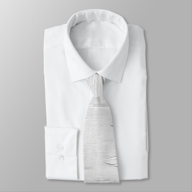 White Birch Tree Design Neck Tie (Tied)