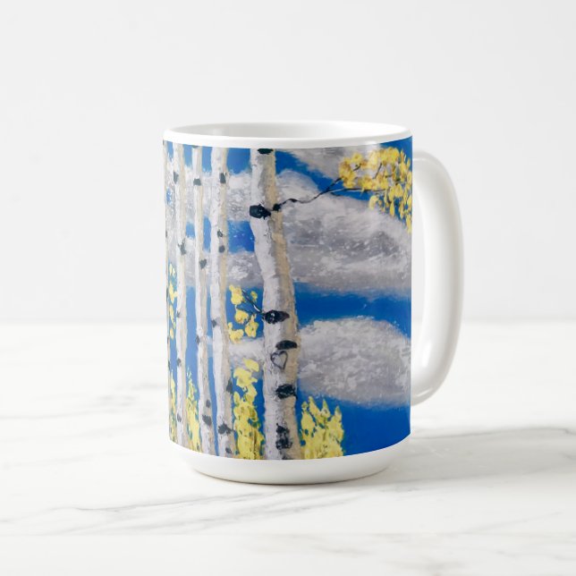 White Birch Tree Mug (Front Right)