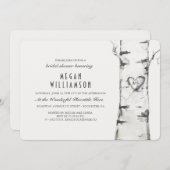 White Birch Tree Rustic Bridal Shower Invitation (Front/Back)