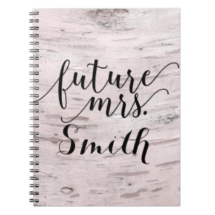 White Birch Tree Wood Rustic Barn Future Mrs. Notebook