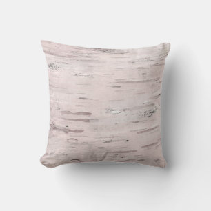 White Birch Tree Wood Rustic Barn Throw Pillow