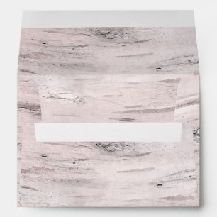 White Birch Tree Wood Rustic Barn Wedding Party Envelope