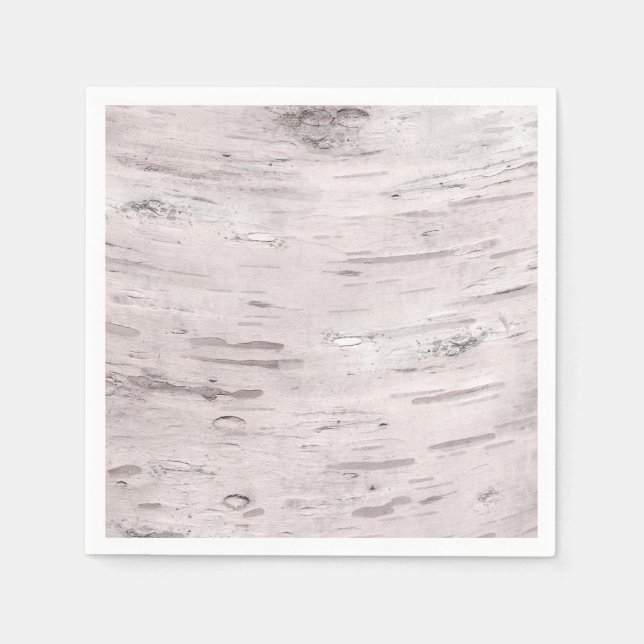 White Birch Tree Wood Rustic Barn Wedding Party Paper Napkins (Front)