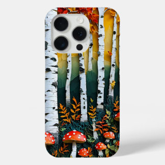 White birch tree woodland iPhone 15 pro case