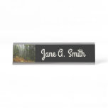 White Birch Trees and Fall Ferns at Rocky Mountain Desk Name Plate