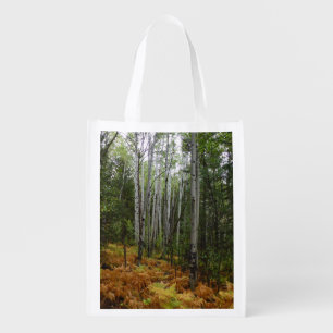 White Birch Trees and Fall Ferns at Rocky Mountain Grocery Bag