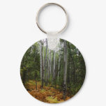 White Birch Trees and Fall Ferns at Rocky Mountain Keychain