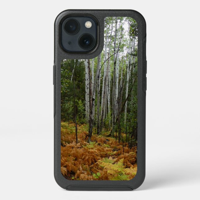 White Birch Trees and Fall Ferns at Rocky Mountain Otterbox iPhone Case (Back)