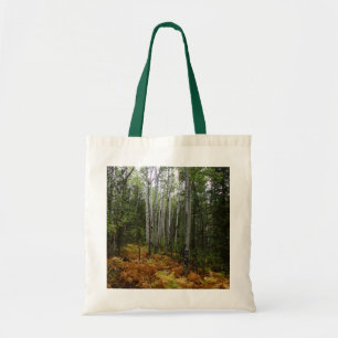 White Birch Trees and Fall Ferns at Rocky Mountain Tote Bag