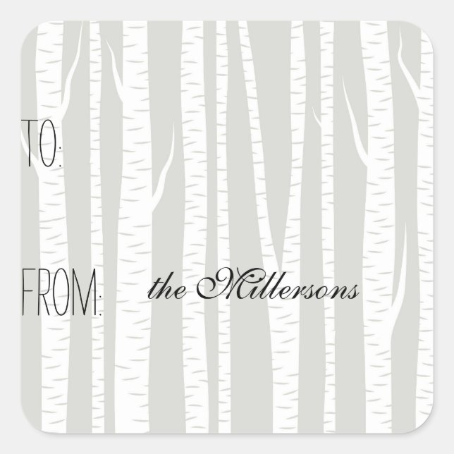White Birch Trees Gift Tag (Front)