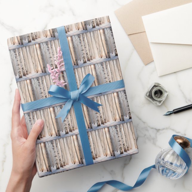 White Birch Trees In Winter Wrapping Paper (Gifting)