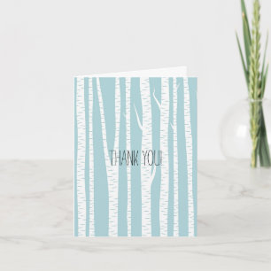 White Birch Trees Letterpress Thank You Card