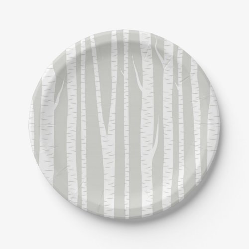 White Birch Trees Paper Plates