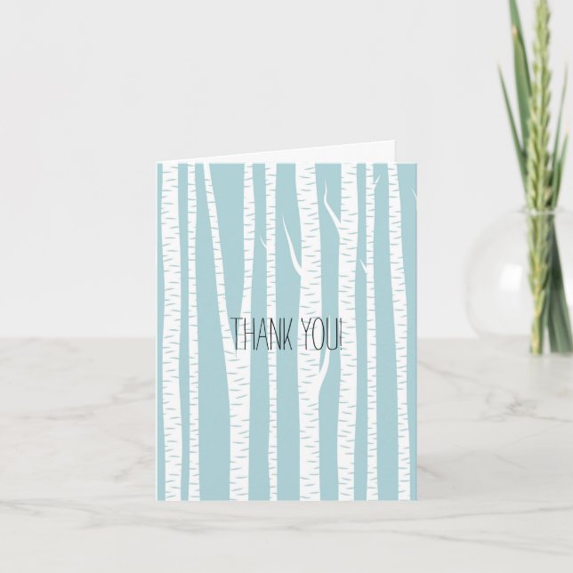 White Birch Trees Thank You Card (Front)