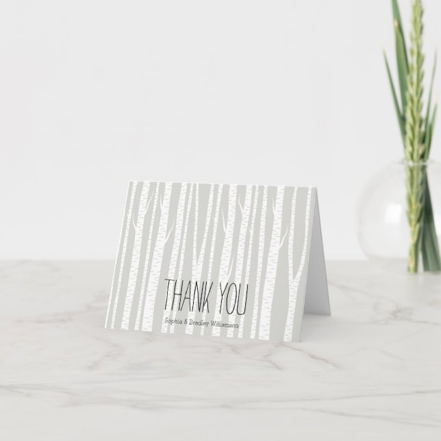 White Birch Trees Thank you Card (Front)