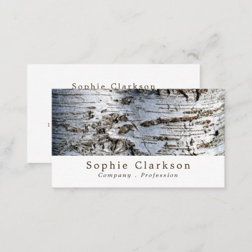 White Birch Wood Effect Rustic Business Card