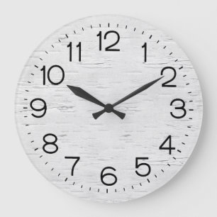 White Birch Wood Large Clock