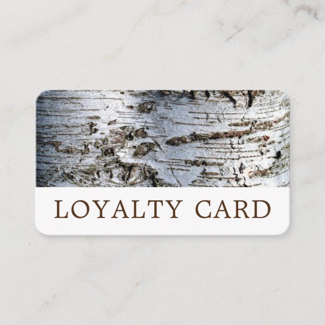 White Birch Wood Loyalty Card (Front)