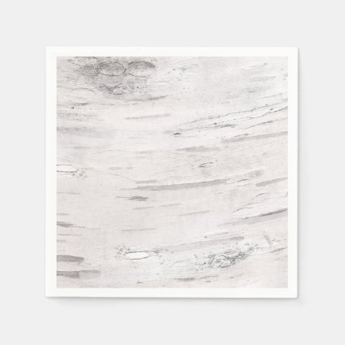 White Birch Wood Rustic Country Barn Wedding Paper Napkins