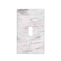 White Birch Wood Rustic Country Farmhouse Barn Light Switch Cover