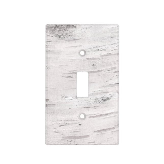 White Birch Wood Rustic Country Farmhouse Barn Light Switch Cover (Front)