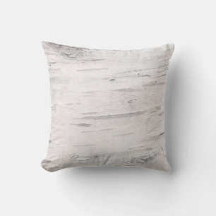 White Birch Wood Rustic Country Farmhouse Barn Throw Pillow