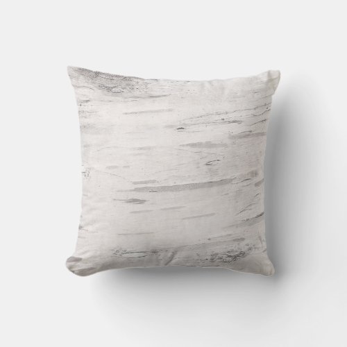 White Birch Wood Rustic Country Farmhouse Barn Throw Pillow