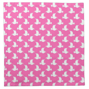 White Bird Breast Cancer Awareness Pattern Cloth Napkin