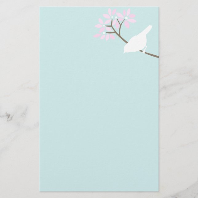 White Bird Custom Stationery (Front)